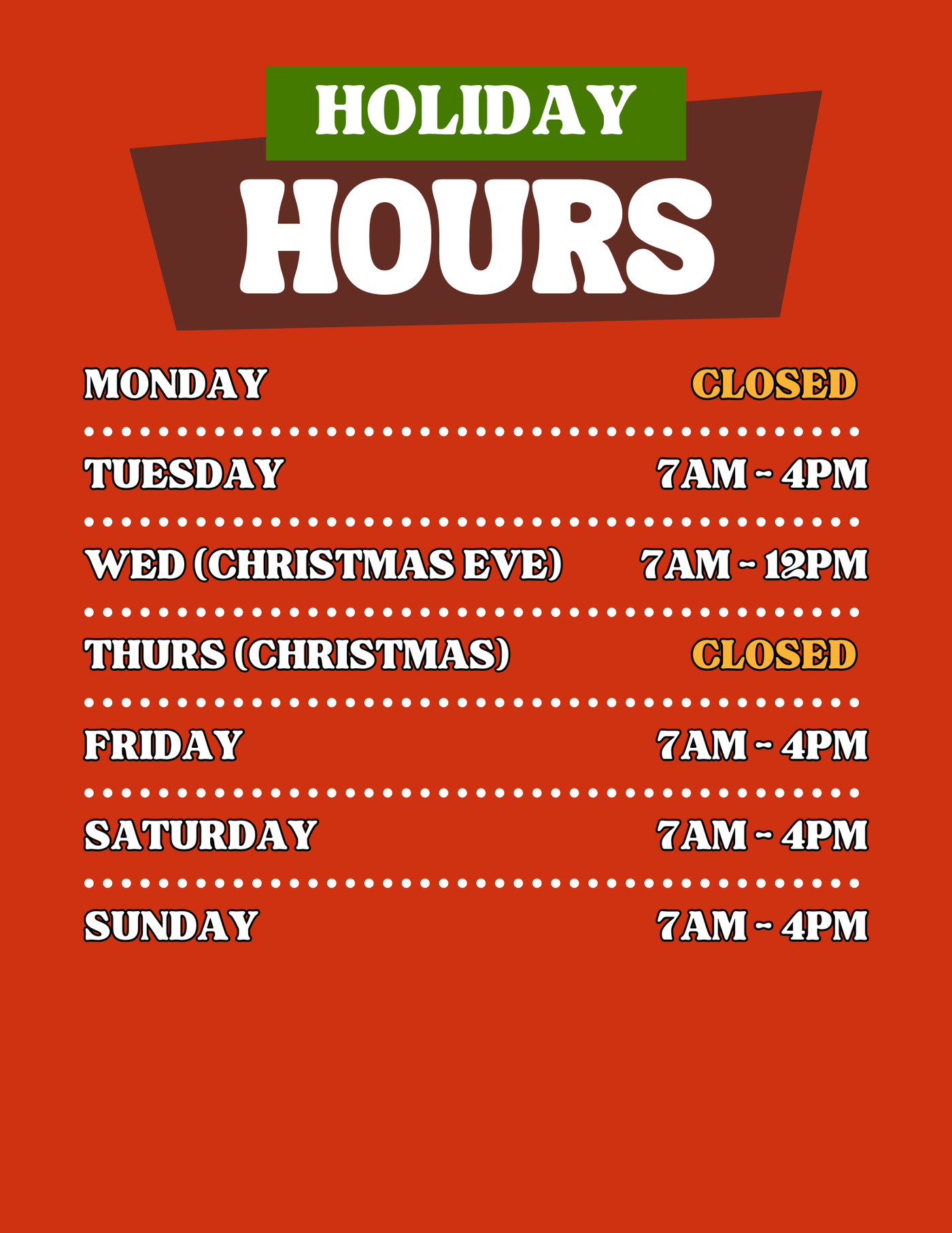 🎄 2025 Holiday Hours at Neighbors’